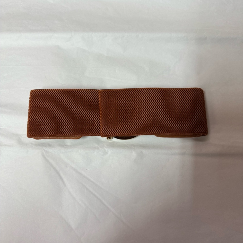 Brown Ring Metal Buckle Elastic Belt - Picture 7 of 7